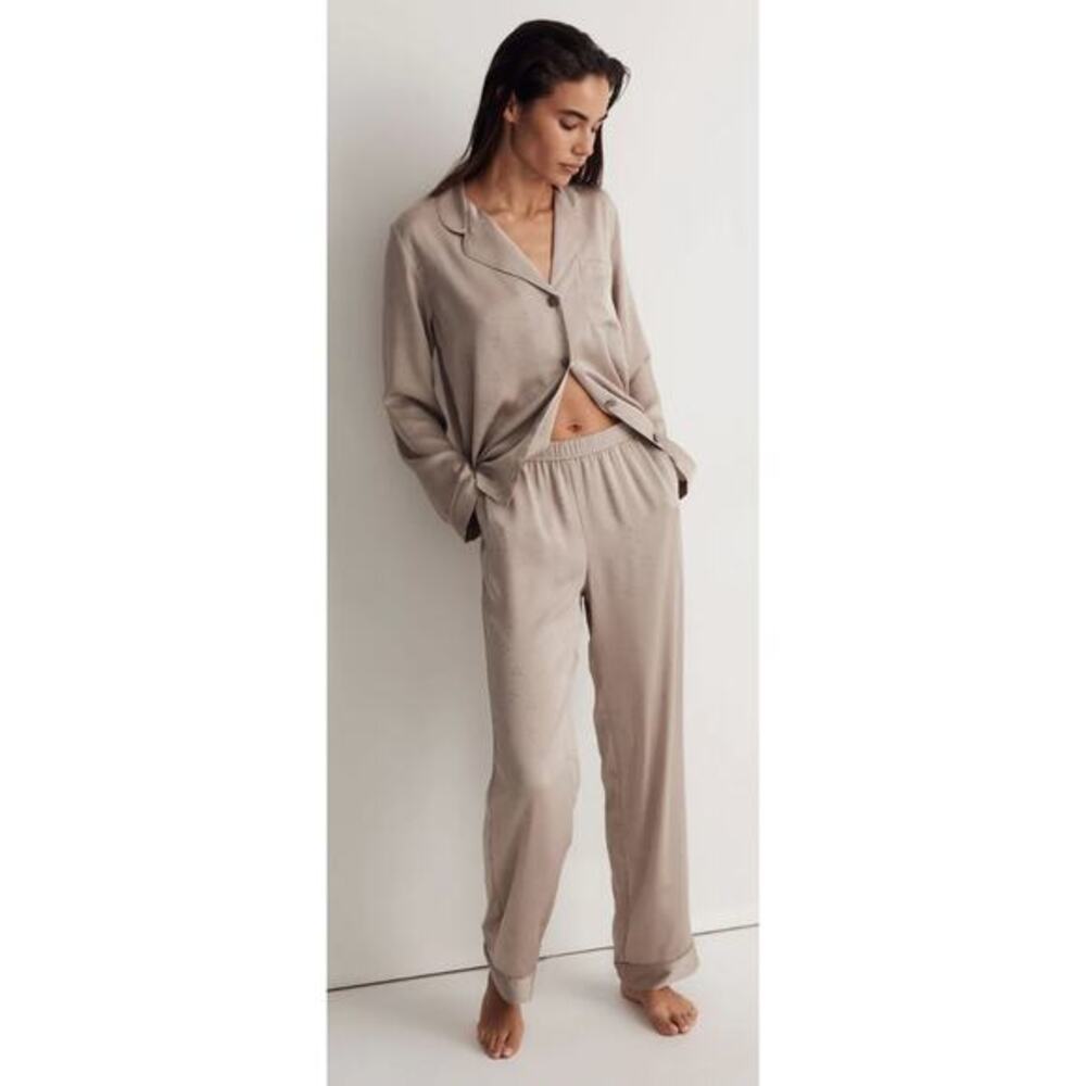 madewell‎ mauve satin star pajamas set